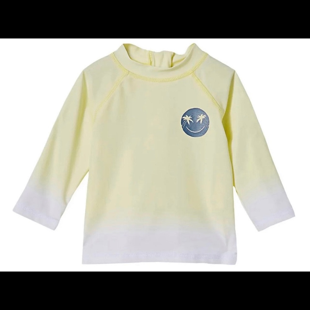 Baby boys 3 - 6 months Rashguard swim  top - NEW Lemon yellow